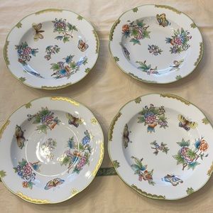 4 Herend Queen Victoria rimmed soup bowl